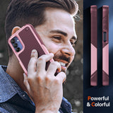 LeYi for Galaxy A15-5G Phone Case, with Screen Protector for Women, Dual Layer Protective Hard PC Back & Soft Bumper Resilient Shock Absorb Case for Samsung A03S Case