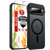 LeYi for Google Pixel-9-Pro Phone Case: Pixel 9 Pro Case with Screen Protector, [Mag-Safe Fit] Matte Translucent Soft-Touch & Full Body Shockproof para Phone Case Pixel 9 Pro