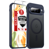 LeYi for Google Pixel-9-Pro Phone Case: Pixel 9 Pro Case with Screen Protector, [Mag-Safe Fit] Matte Translucent Soft-Touch & Full Body Shockproof para Phone Case Pixel 9 Pro