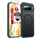 LeYi for Google Pixel-9-Pro Phone Case: Pixel 9 Pro Case with Screen Protector, [Mag-Safe Fit] Matte Translucent Soft-Touch & Full Body Shockproof para Phone Case Pixel 9 Pro