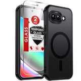 LeYi for Google Pixel-9A Case: Pixel 9A Phone Case with [2 Packs] Screen Protector & Camera Bump Protection, [Mag-Safe Fit] Matte Translucent, Shockproof para Pixel9A Cover Unlocked Accessories