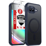 LeYi for Google Pixel-9A Case: Pixel 9A Phone Case with [2 Packs] Screen Protector & Camera Bump Protection, [Mag-Safe Fit] Matte Translucent, Shockproof para Pixel9A Cover Unlocked Accessories