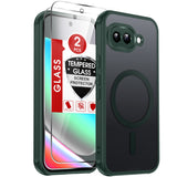 LeYi for Google Pixel-9A Case: Pixel 9A Phone Case with [2 Packs] Screen Protector & Camera Bump Protection, [Mag-Safe Fit] Matte Translucent, Shockproof para Pixel9A Cover Unlocked Accessories