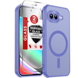 LeYi for Google Pixel-9A Case: Pixel 9A Phone Case with [2 Packs] Screen Protector & Camera Bump Protection, [Mag-Safe Fit] Matte Translucent, Shockproof para Pixel9A Cover Unlocked Accessories