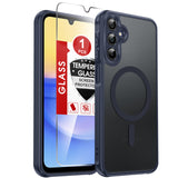 LeYi for Samsung Galaxy A15-5G Phone Case: Samsung A15 5G Case [Magnet Fit] with Screen Protector & Camera Bump Protection, Slim Frosted Translucent Soft-Touch para Samsung Galaxy A15 5G Case