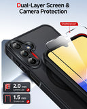 LeYi for Samsung Galaxy A15-5G Phone Case: Samsung A15 5G Case [Magnet Fit] with Screen Protector & Camera Bump Protection, Slim Frosted Translucent Soft-Touch para Samsung Galaxy A15 5G Case