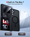 LeYi for Samsung Galaxy A15-5G Phone Case: Samsung A15 5G Case [Magnet Fit] with Screen Protector & Camera Bump Protection, Slim Frosted Translucent Soft-Touch para Samsung Galaxy A15 5G Case