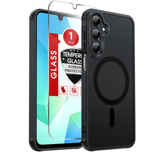 LeYi for Samsung Galaxy A16-5G Phone Case: Samsung A16 5G Case [Magnet Fit] [Full Camera Protection] with Screen Protector, Slim Matte Translucent Soft-Touch, Protection Funda para A 16