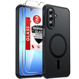 LeYi for Samsung Galaxy A17-5G Phone Case: Samsung A17 5G Case [Magnet Fit] [Full Camera Protection] with Screen Protector, Slim Matte Translucent Soft-Touch, Protection Funda para A 17