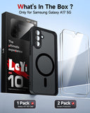 LeYi for Samsung Galaxy A17-5G Phone Case: Samsung A17 5G Case [Magnet Fit] [Full Camera Protection] with Screen Protector, Slim Matte Translucent Soft-Touch, Protection Funda para A 17