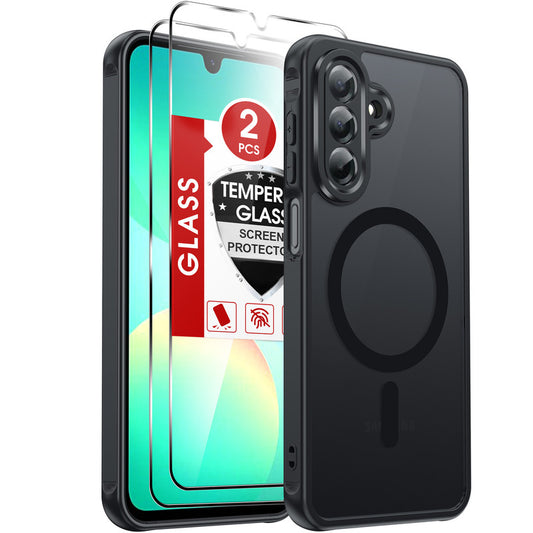 LeYi for Samsung Galaxy A26-5G Phone Case: Samsung A26 5G Case [Magnet Fit] [Full Camera Protection] with Screen Protector, Slim Matte Translucent Soft-Touch, Protection Funda para A 26