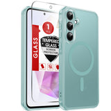 LeYi for Galaxy A35-5G Phone Case: Samsung A35 5G Case [Magnet Fit] with Screen Protector & Raised Camera Guard, Frosted Translucent Soft-Touch Skin & Full Body Protection Funda para A 35