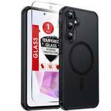 LeYi for Galaxy A35-5G Phone Case: Samsung A35 5G Case [Magnet Fit] with Screen Protector & Raised Camera Guard, Frosted Translucent Soft-Touch Skin & Full Body Protection Funda para A 35