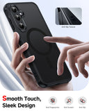 LeYi for Galaxy A35-5G Phone Case: Samsung A35 5G Case [Magnet Fit] with Screen Protector & Raised Camera Guard, Frosted Translucent Soft-Touch Skin & Full Body Protection Funda para A 35