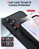 LeYi for Galaxy A35-5G Phone Case: Samsung A35 5G Case [Magnet Fit] with Screen Protector & Raised Camera Guard, Frosted Translucent Soft-Touch Skin & Full Body Protection Funda para A 35