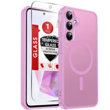 LeYi for Galaxy A35-5G Phone Case: Samsung A35 5G Case [Magnet Fit] with Screen Protector & Raised Camera Guard, Frosted Translucent Soft-Touch Skin & Full Body Protection Funda para A 35