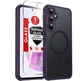 LeYi for Galaxy A35-5G Phone Case: Samsung A35 5G Case [Magnet Fit] with Screen Protector & Raised Camera Guard, Frosted Translucent Soft-Touch Skin & Full Body Protection Funda para A 35