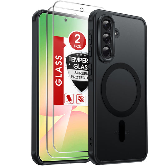 LeYi for Samsung A56 Case: A56 Phone Case [Magnet Fit] with Screen Protector & Raised Camera Guard, Frosted Translucent Soft-Touch Skin & Full Body Protection for Samsung Galaxy A56 5G Case