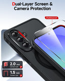 LeYi for Samsung Galaxy A36-5G Phone Case: Samsung A36 5G Case [Magnet Fit] with Screen Protector & Precision Camera Cutout, Slim Frosted Translucent Cover Soft-Touch para Samsung A36 Case