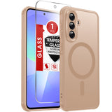 LeYi for Samsung Galaxy A36-5G Phone Case: Samsung A36 5G Case [Magnet Fit] with Screen Protector & Precision Camera Cutout, Slim Frosted Translucent Cover Soft-Touch para Samsung A36 Case