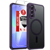 LeYi for Samsung Galaxy A36-5G Phone Case: Samsung A36 5G Case [Magnet Fit] with Screen Protector & Precision Camera Cutout, Slim Frosted Translucent Cover Soft-Touch para Samsung A36 Case