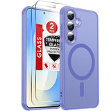 LeYi for Samsung Galaxy S25 FE Case: Compatible with Mag-Safe with Screen Protector, Military-Grade Matte Translucent Soft-Touch Skin Funda para S25FE S 25 FE