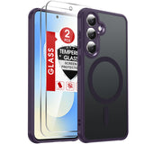 LeYi for Samsung Galaxy S25 FE Case: Compatible with Mag-Safe with Screen Protector, Military-Grade Matte Translucent Soft-Touch Skin Funda para S25FE S 25 FE