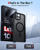 LeYi for Revvl 8-Pro Phone Case: [Mag-Safe Fit] with Screen Protector & Raised Camera Guard, Matte Translucent Slim Translucent Soft-Touch Protective para Tmobile Revvl 8 Pro Case