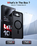 LeYi for Revvl-8 Phone Case: [Mag-Safe Fit] with Screen Protector & Raised Camera Guard, Matte Translucent Slim Translucent Soft-Touch Protective para Tmobile Revvl 8 Case