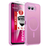 LeYi for Revvl-8 Phone Case: [Mag-Safe Fit] with Screen Protector & Raised Camera Guard, Matte Translucent Slim Translucent Soft-Touch Protective para Tmobile Revvl 8 Case
