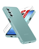 LeYi for Samsung Galaxy A17 4G/5G Phone Case with 2 Tempered Glass Screen Protector, Translucent Matte Back Cover Slim Shockproof Protective Mobile Cover for A 17