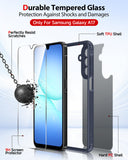 LeYi for Samsung Galaxy A17 4G/5G Phone Case with 2 Tempered Glass Screen Protector, Translucent Matte Back Cover Slim Shockproof Protective Mobile Cover for A 17