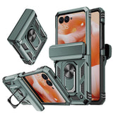 LeYi for Motorola-Moto Razr 2024 Case: [Military-Grade] Cellphone Case Cover with Magnetic Ring Kickstand for Moto Razr 2024