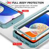 LeYi for Samsung Galaxy A14 4G/5G Phone Case: Samsung Galaxy A14 Case with 2 Tempered Glass Screen Pro Maxtector, Slide Camera Cover, Ring Stand Holder, Heavy Duty Shockproof para Samsung Galaxy A14 Cover for Women Girl