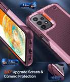 LeYi for Galaxy A13-5G Phone Case, with Screen Protector for Women, Dual Layer Protective Hard PC Back & Soft Bumper Resilient Shock Absorb Case for Samsung A14 Case