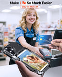 LeYi for iPhone-17- Wallet Case: Card Holder Cover Funda para Military Grade Heavy Duty Protective Women Phone17 case