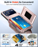 LeYi for iPhone-17-Pro Wallet Case: Card Holder Cover Funda para Military Grade Heavy Duty Protective Women Phone17 Pro case