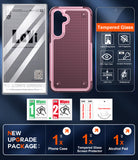 LeYi for Galaxy S23-FE-5G Phone Case, with Screen Protector for Women, Dual Layer Protective Hard PC Back & Soft Bumper Resilient Shock Absorb Case for Samsung S23 FE Case