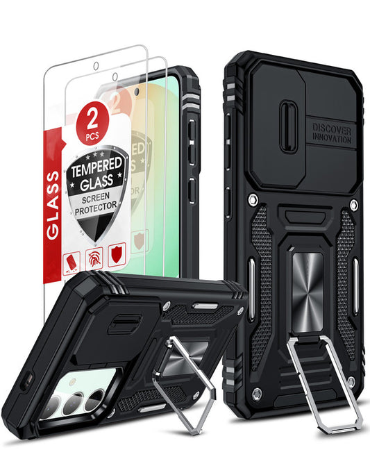 LeYi Compatible for Samsung Galaxy S25 FE Phone Case: Samsung S25 FE Case with Screen Protector 2 PCS, Heavy Duty Protection para S25 FE Case