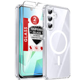 LeYi for Samsung Galaxy A16 5G Phone Case: [Mag-Safe Fit] with Screen Protector & Raised Camera Guard, Matte Translucent Slim Translucent Soft-Touch Protective para Samsung A16 5G Case