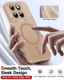 LeYi for Moto Edge 2026 Case: Compatible with Mag-Safe, Military-Grade Matte Translucent Soft-Touch Skin Funda para moto edge 2026