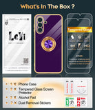 LeYi for Samsung Galaxy A26 5G Case: with 2 Pack Tempered Glass Screen Protector and Rotatable Ring Holder Magnetic Kickstand, Plating Rose Gold Edge Case