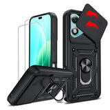 LeYi for Honor 400 Lite 5G Case: Honour 400 Lite Case with Tempered Glass Screen Protector, [Military-Grade] Shockproof Kickstand Phone Cover
