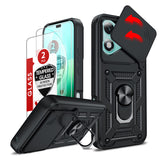 LeYi for Honor 400 Lite 5G Case: Honour 400 Lite Case with Tempered Glass Screen Protector, [Military-Grade] Shockproof Kickstand Phone Cover