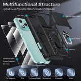 LeYi for Honor 400 Lite 5G Case: Honour 400 Lite Case with Tempered Glass Screen Protector, [Military-Grade] Shockproof Kickstand Phone Cover