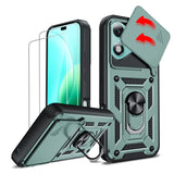 LeYi for Honor 400 Lite 5G Case: Honour 400 Lite Case with Tempered Glass Screen Protector, [Military-Grade] Shockproof Kickstand Phone Cover