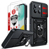 LeYi for Honor X6C 5G Case: Honour X6C Case with Tempered Glass Screen Protector, [Military-Grade] Shockproof Kickstand Phone Cover