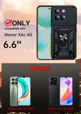 LeYi for Honor X6C 5G Case: Honour X6C Case with Tempered Glass Screen Protector, [Military-Grade] Shockproof Kickstand Phone Cover