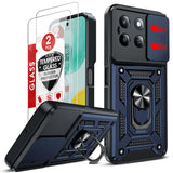 LeYi for Honor X6C 5G Case: Honour X6C Case with Tempered Glass Screen Protector, [Military-Grade] Shockproof Kickstand Phone Cover