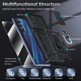 LeYi for Motorola Edge-5G UW 2021 Case: Motorola-Edge-2021-Case with Slide Camera Cover and Screen Protector, Heavy Duty Armor Cell Mobile Phone Cover